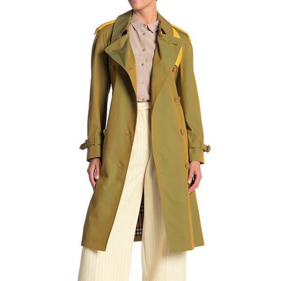 NWT Burberry Contrast Knit Trim Trench Coat